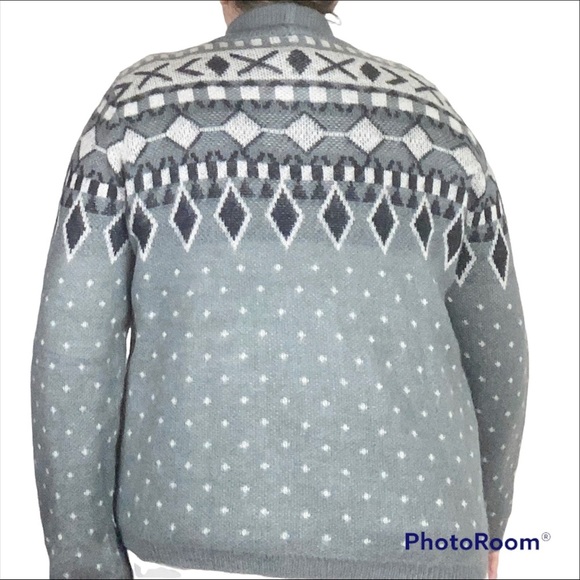 ST. JOHN’S BAY Women's XXL Gray Fairisle Pullover Sweater Ski Winter - Picture 3 of 9